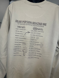 Dear Person Behind Me Sweater